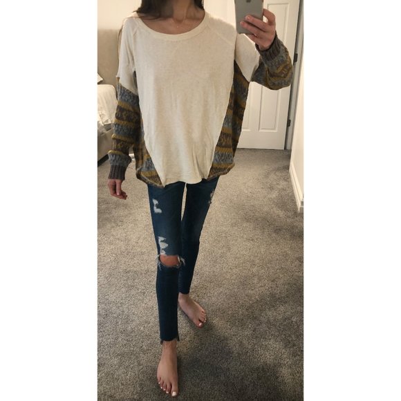 Free People Knit Colorful Sweatshirt - Medium - Picture 2 of 6